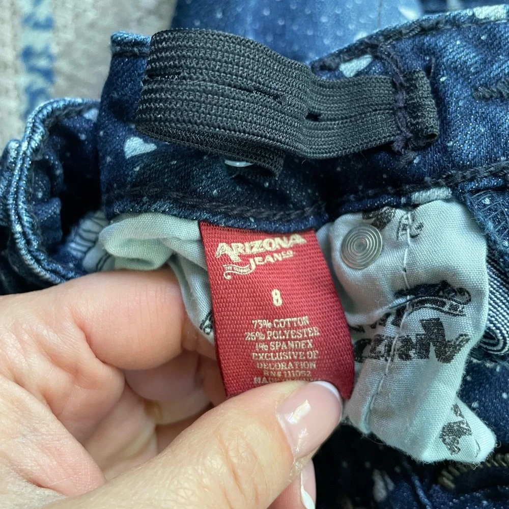 Girls Arizona jeans with white hearts